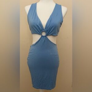 NWT - SHUSHA BOUTIQUE - Tresser light blue dress with cut outs - size large